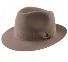 Classic Italy Nude Wide Brim Traveller Wool Felt Fedora Hat Packable